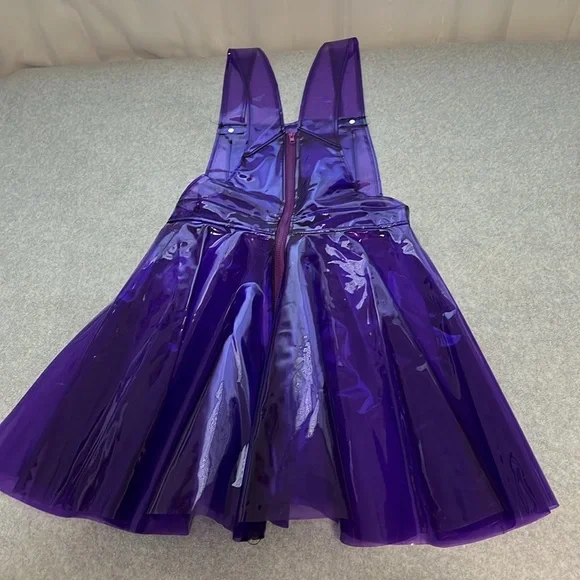 Purple Plastic PVC Dress Small Coquette Costume Cosplay Artsy Doll - Picture 4 of 9